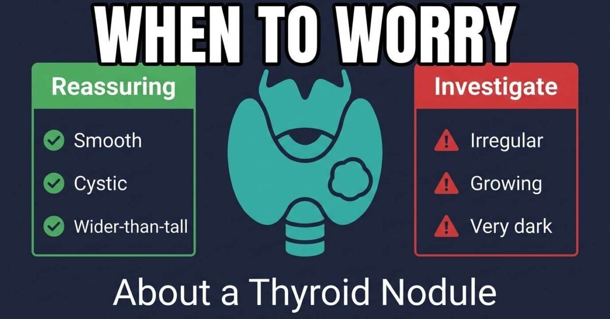 When to worry about a thyroid nodule showing reassuring versus concerning ultrasound features